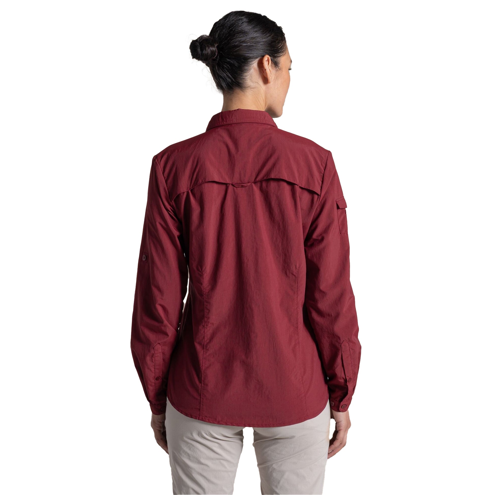 Riad Red - Back - Craghoppers Womens-Ladies Adventure III Nosilife Long-Sleeved Shirt