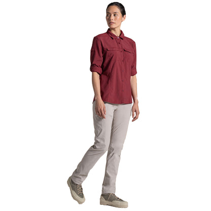 Riad Red - Lifestyle - Craghoppers Womens-Ladies Adventure III Nosilife Long-Sleeved Shirt
