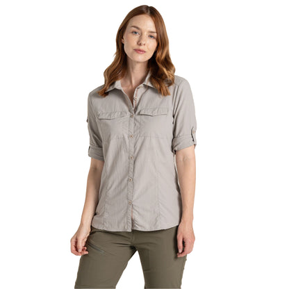 Soft Mushroom - Side - Craghoppers Womens-Ladies Adventure III Nosilife Long-Sleeved Shirt