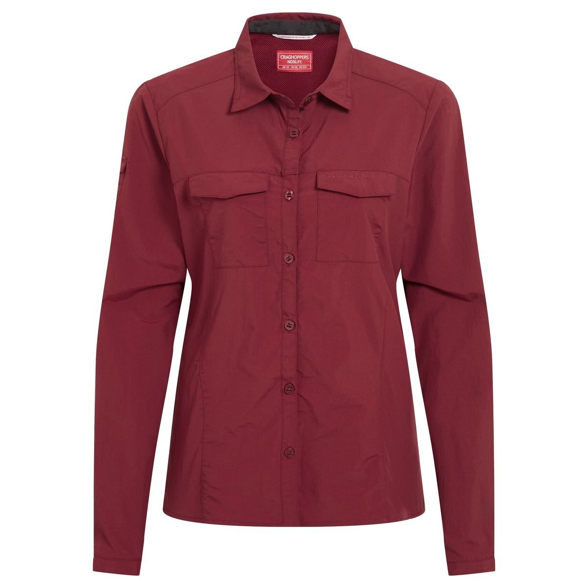 Riad Red - Front - Craghoppers Womens-Ladies Adventure III Nosilife Long-Sleeved Shirt