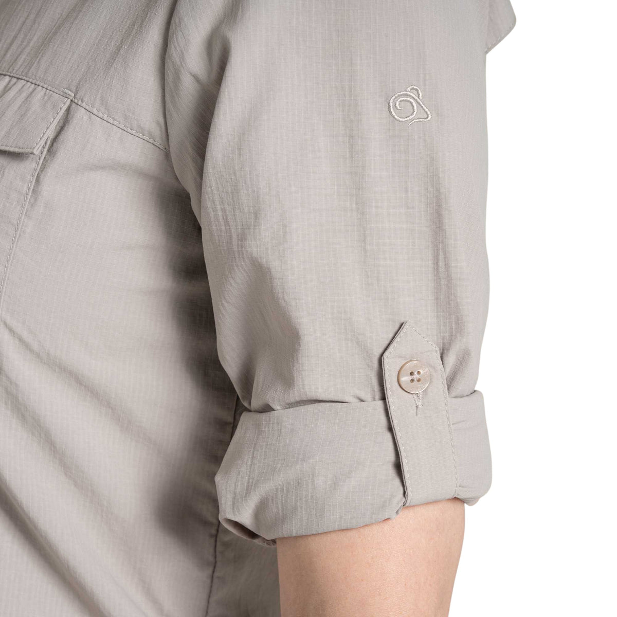 Soft Mushroom - Side - Craghoppers Womens-Ladies Adventure III Nosilife Long-Sleeved Shirt