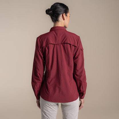 Riad Red - Back - Craghoppers Womens-Ladies Adventure III Nosilife Long-Sleeved Shirt