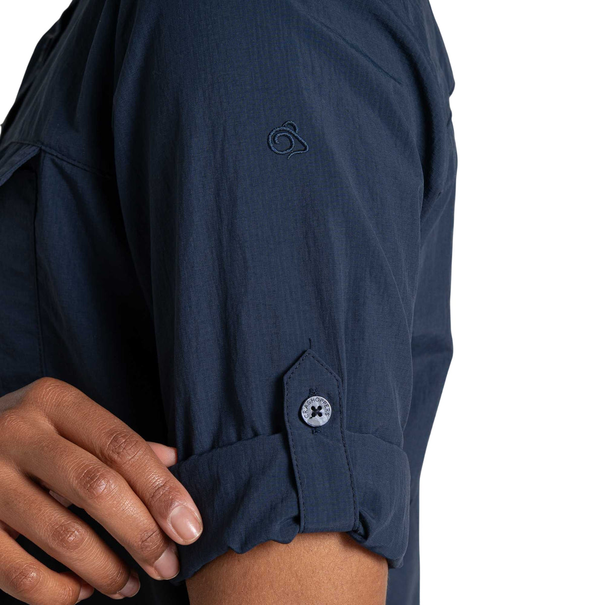 Blue Navy - Pack Shot - Craghoppers Womens-Ladies Adventure III Nosilife Long-Sleeved Shirt