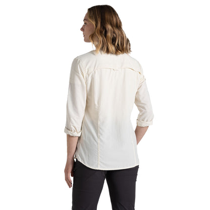 Sea Salt - Back - Craghoppers Womens-Ladies Adventure III Nosilife Long-Sleeved Shirt