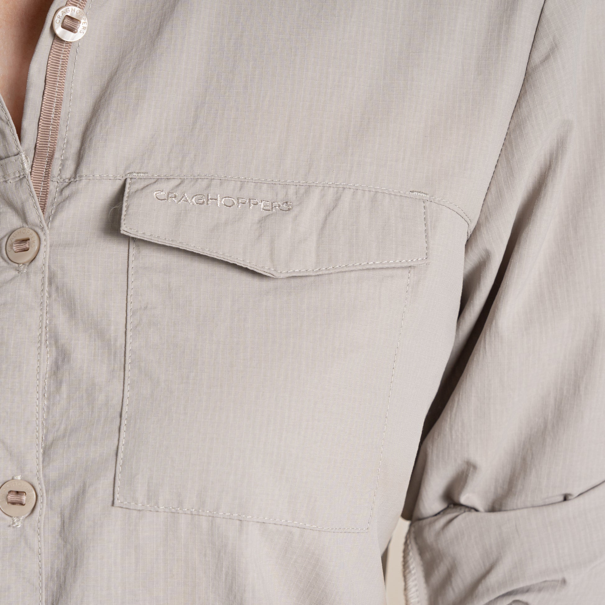 Soft Mushroom - Lifestyle - Craghoppers Womens-Ladies Adventure III Nosilife Long-Sleeved Shirt