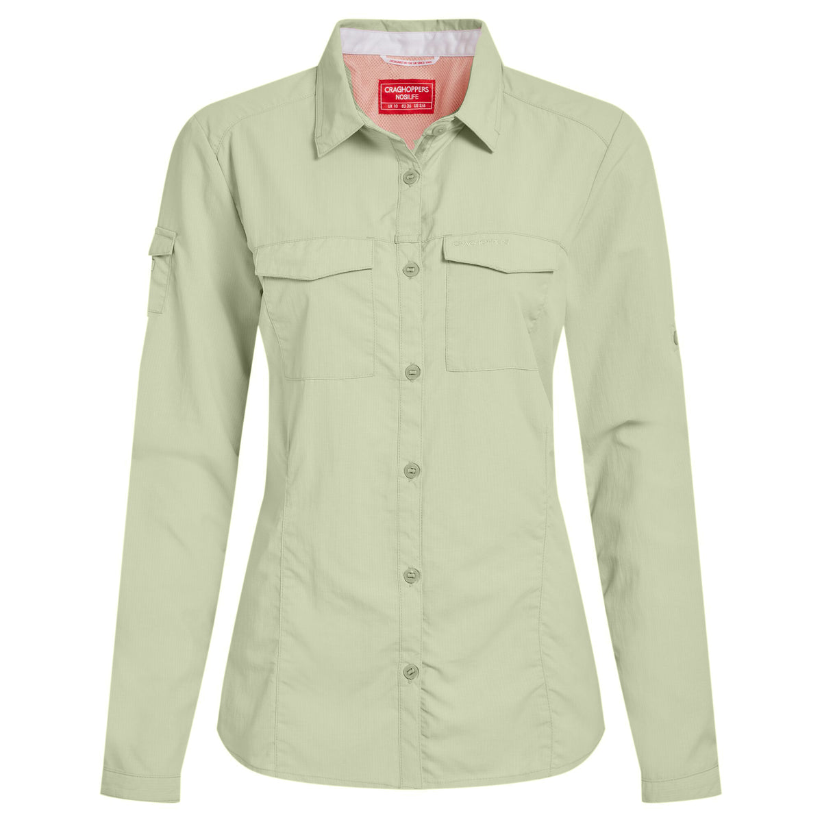 Bud Green - Front - Craghoppers Womens-Ladies Adventure III Nosilife Long-Sleeved Shirt