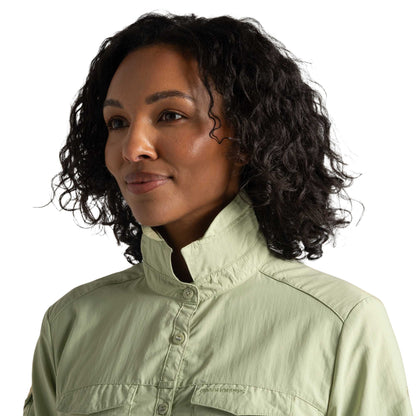 Bud Green - Pack Shot - Craghoppers Womens-Ladies Adventure III Nosilife Long-Sleeved Shirt