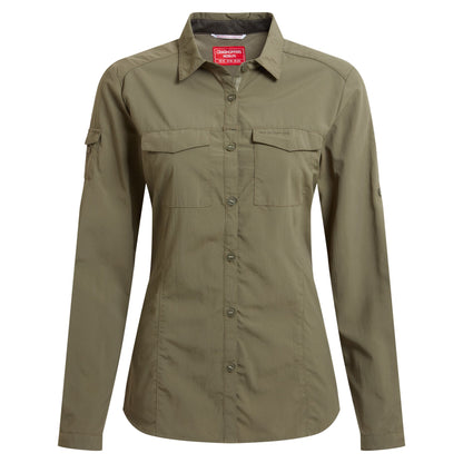 Wild Olive - Front - Craghoppers Womens-Ladies Adventure III Nosilife Long-Sleeved Shirt