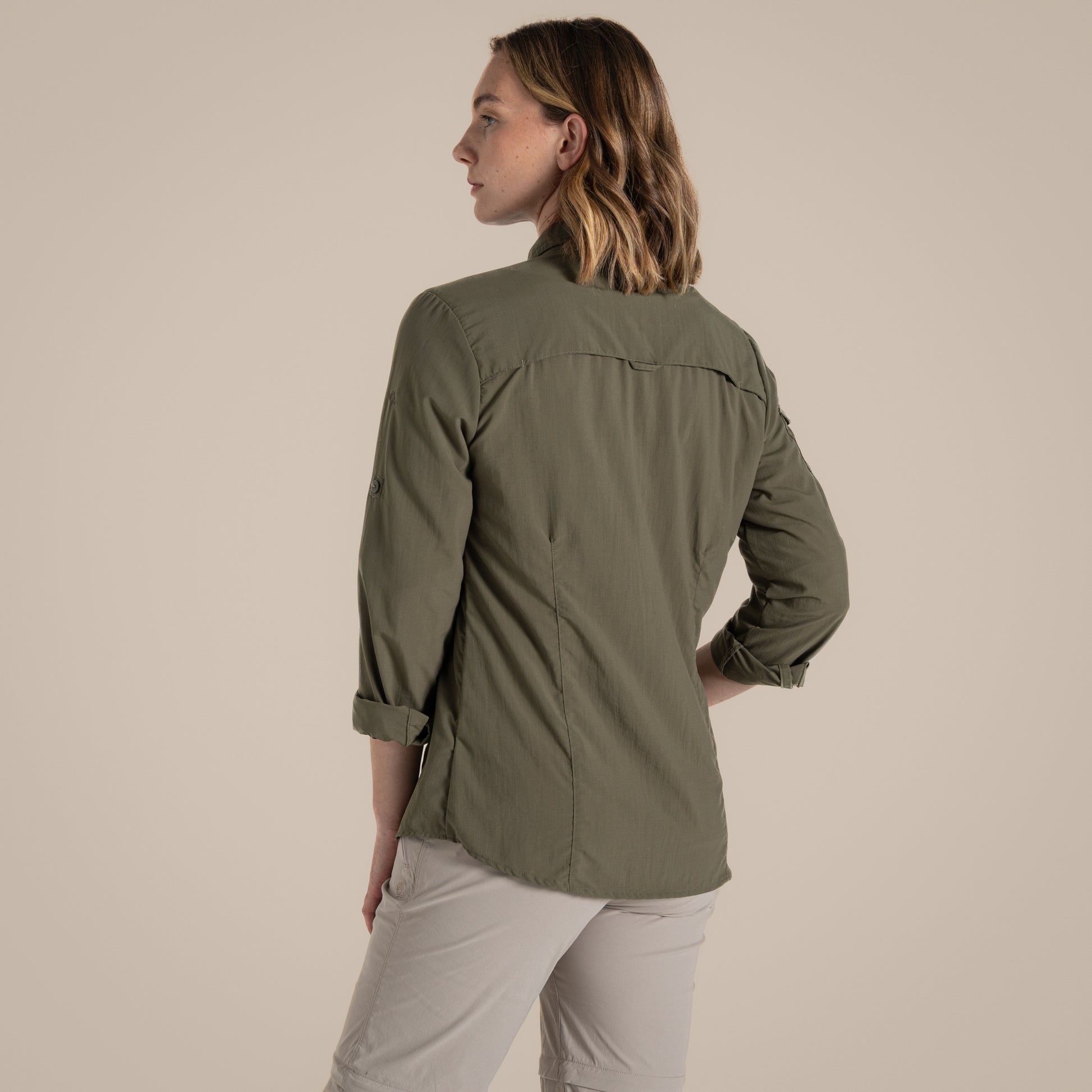 Wild Olive - Back - Craghoppers Womens-Ladies Adventure III Nosilife Long-Sleeved Shirt