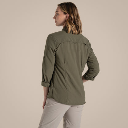 Wild Olive - Back - Craghoppers Womens-Ladies Adventure III Nosilife Long-Sleeved Shirt