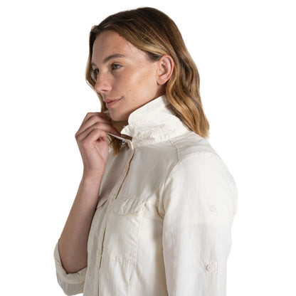 Sea Salt - Lifestyle - Craghoppers Womens-Ladies Adventure III Nosilife Long-Sleeved Shirt