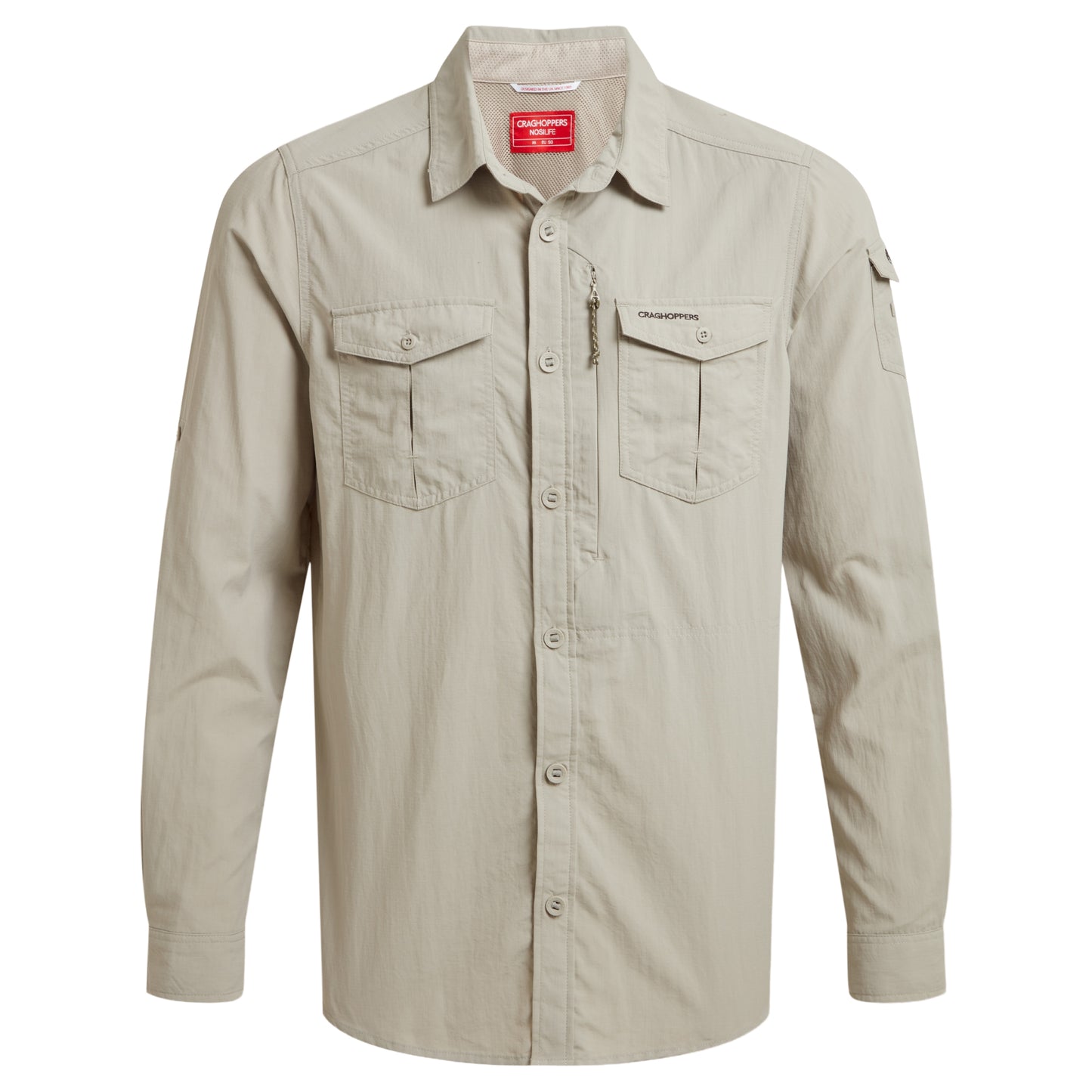 Parchment - Front - Craghoppers Mens Adventure III Nosilife Long-Sleeved Shirt