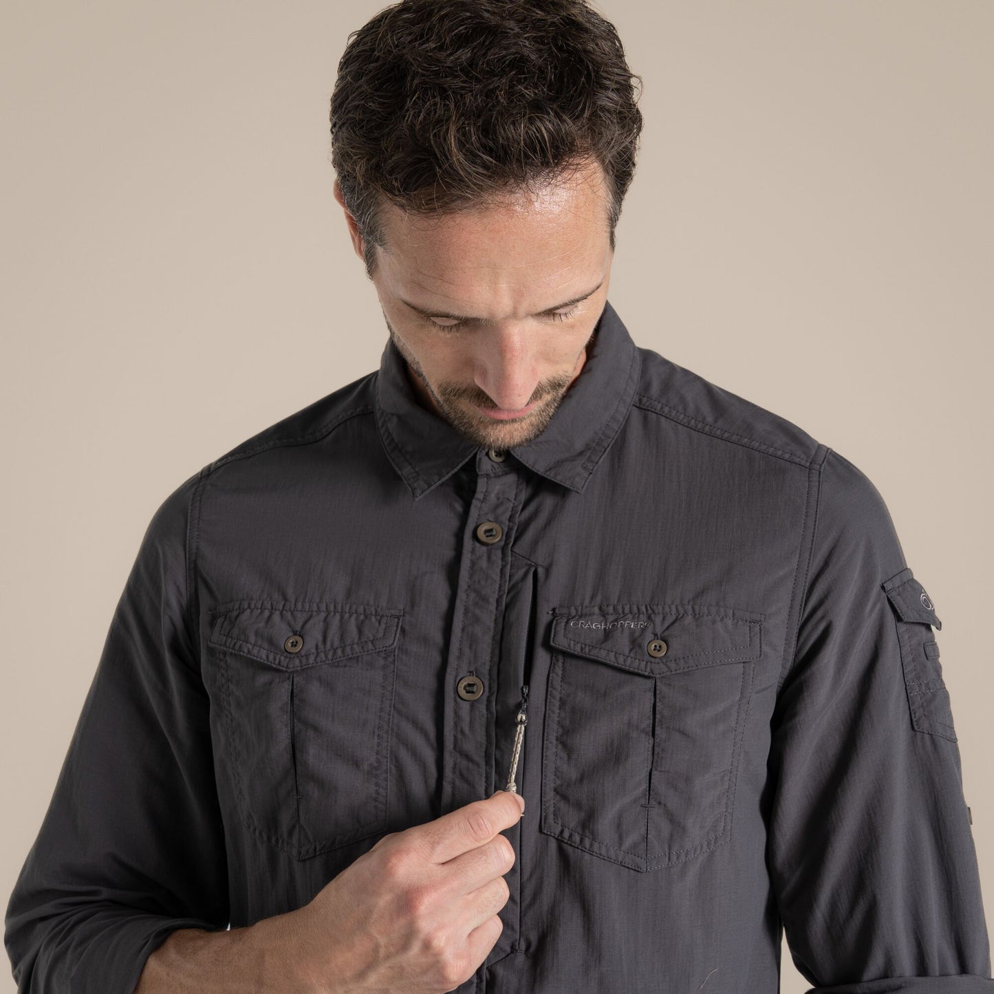 Black Pepper - Lifestyle - Craghoppers Mens Adventure III Nosilife Long-Sleeved Shirt