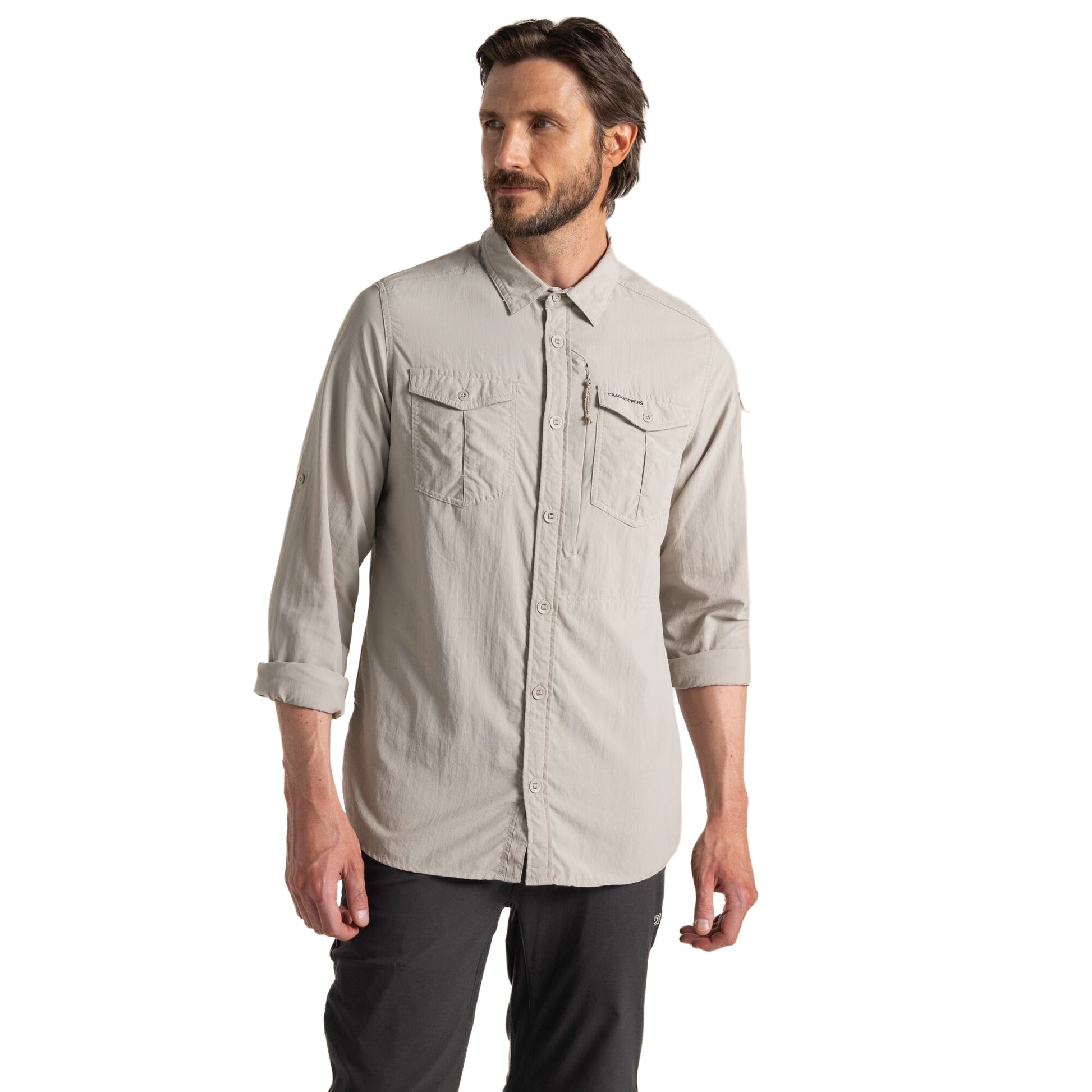Parchment - Back - Craghoppers Mens Adventure III Nosilife Long-Sleeved Shirt