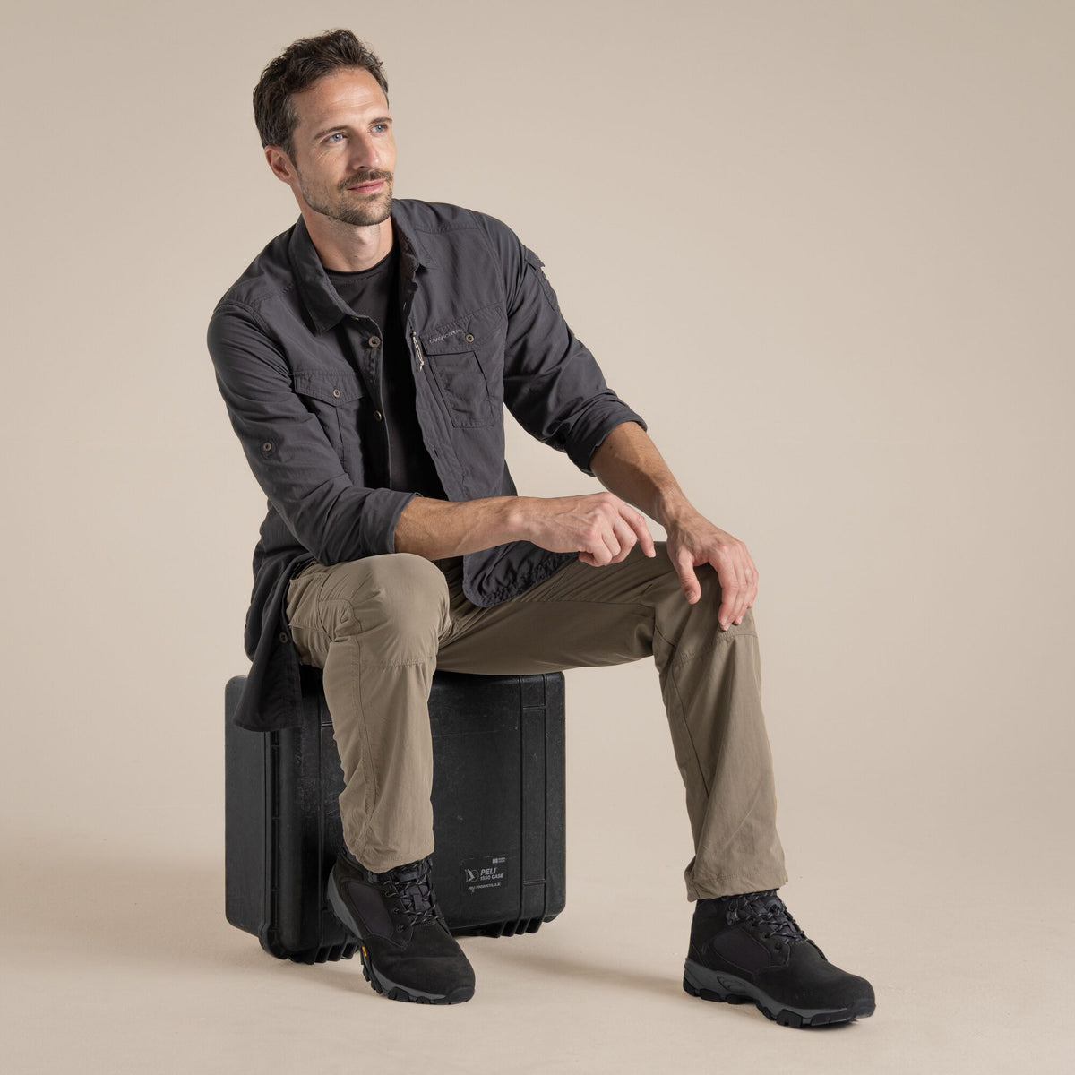Black Pepper - Pack Shot - Craghoppers Mens Adventure III Nosilife Long-Sleeved Shirt