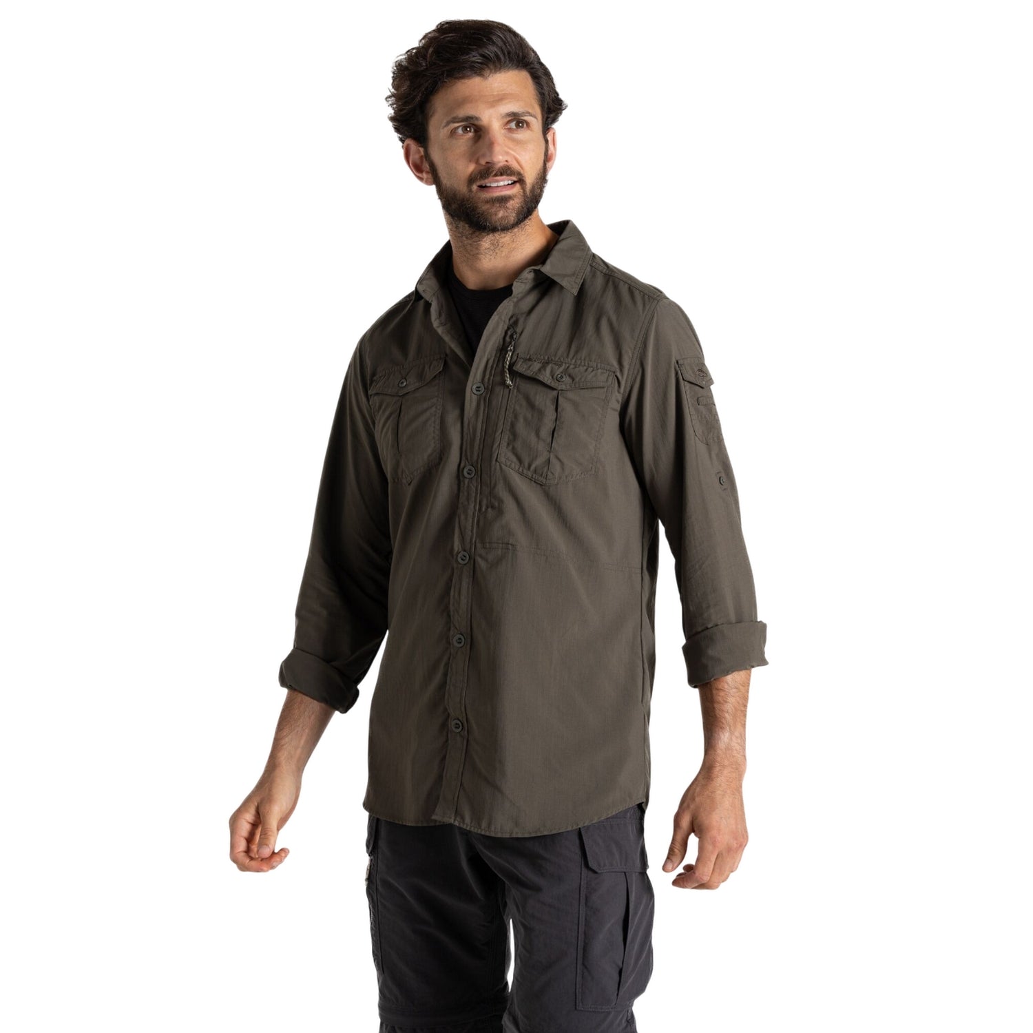Woodland Green - Back - Craghoppers Mens Adventure III Nosilife Long-Sleeved Shirt