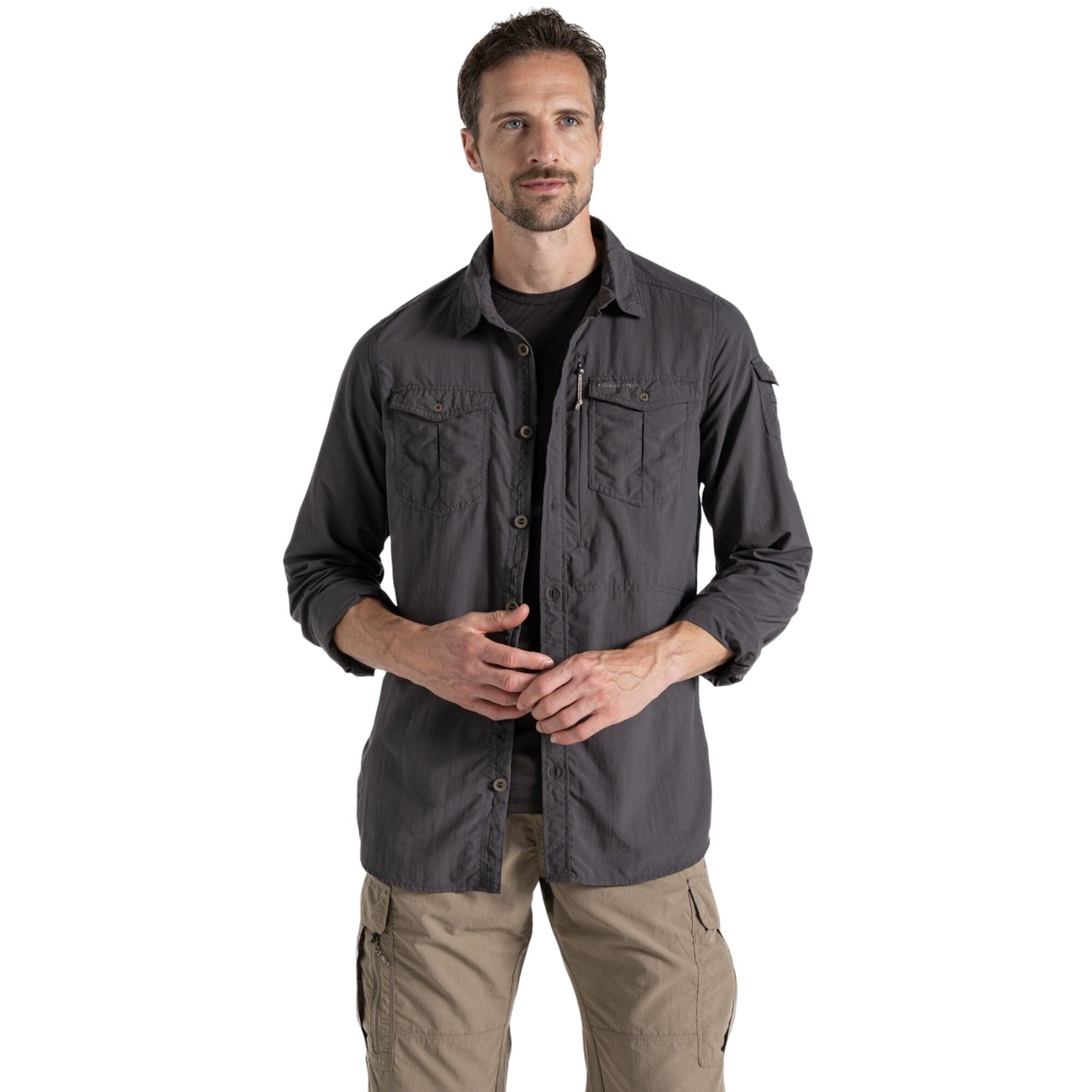 Black Pepper - Back - Craghoppers Mens Adventure III Nosilife Long-Sleeved Shirt