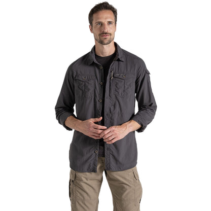 Black Pepper - Back - Craghoppers Mens Adventure III Nosilife Long-Sleeved Shirt