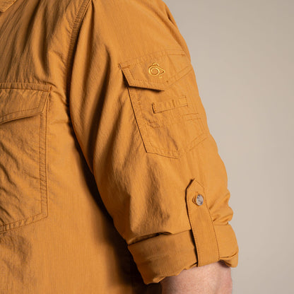 Deep Henna - Close up - Craghoppers Mens Adventure III Nosilife Long-Sleeved Shirt