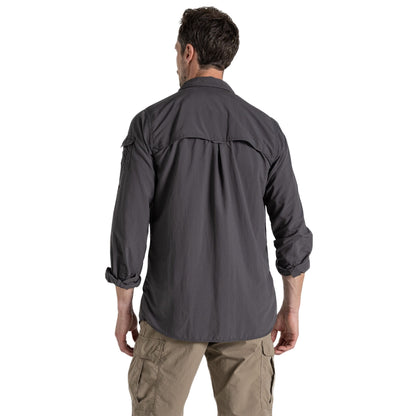 Black Pepper - Side - Craghoppers Mens Adventure III Nosilife Long-Sleeved Shirt