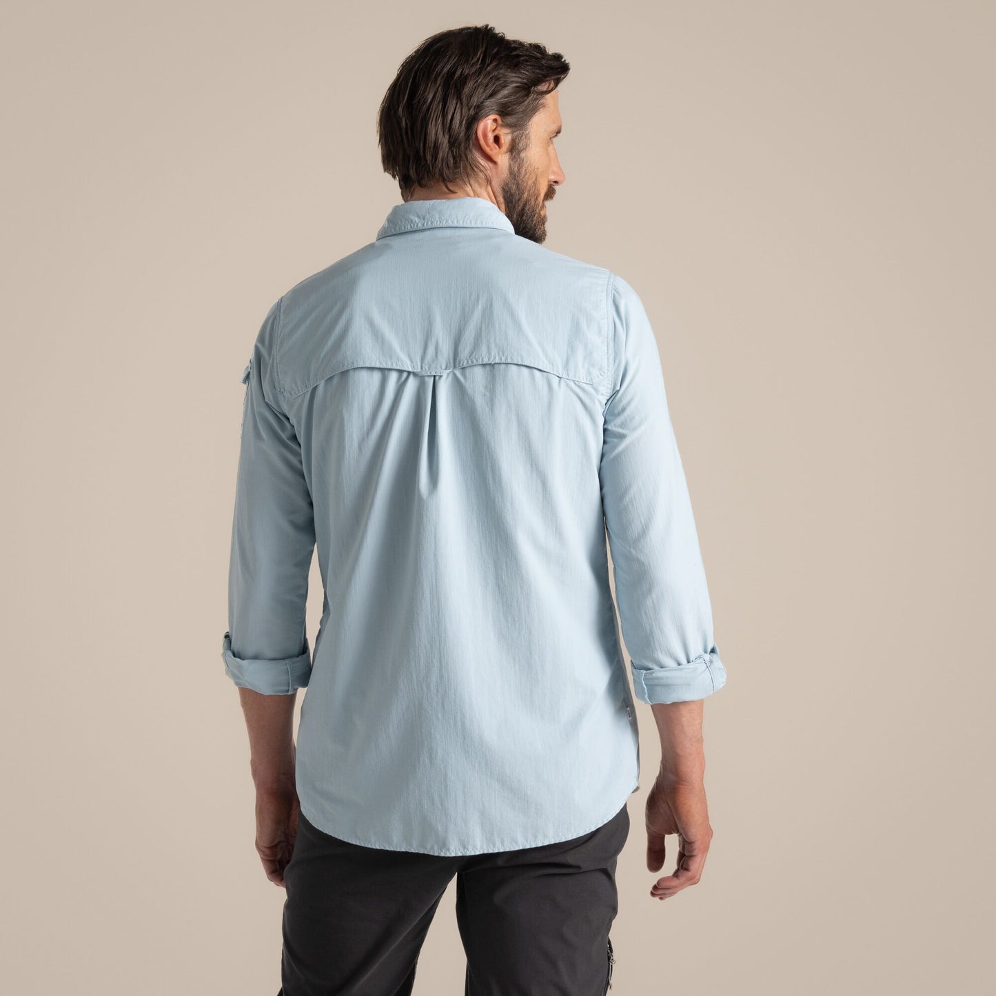 Niagara Blue - Back - Craghoppers Mens Adventure III Nosilife Long-Sleeved Shirt