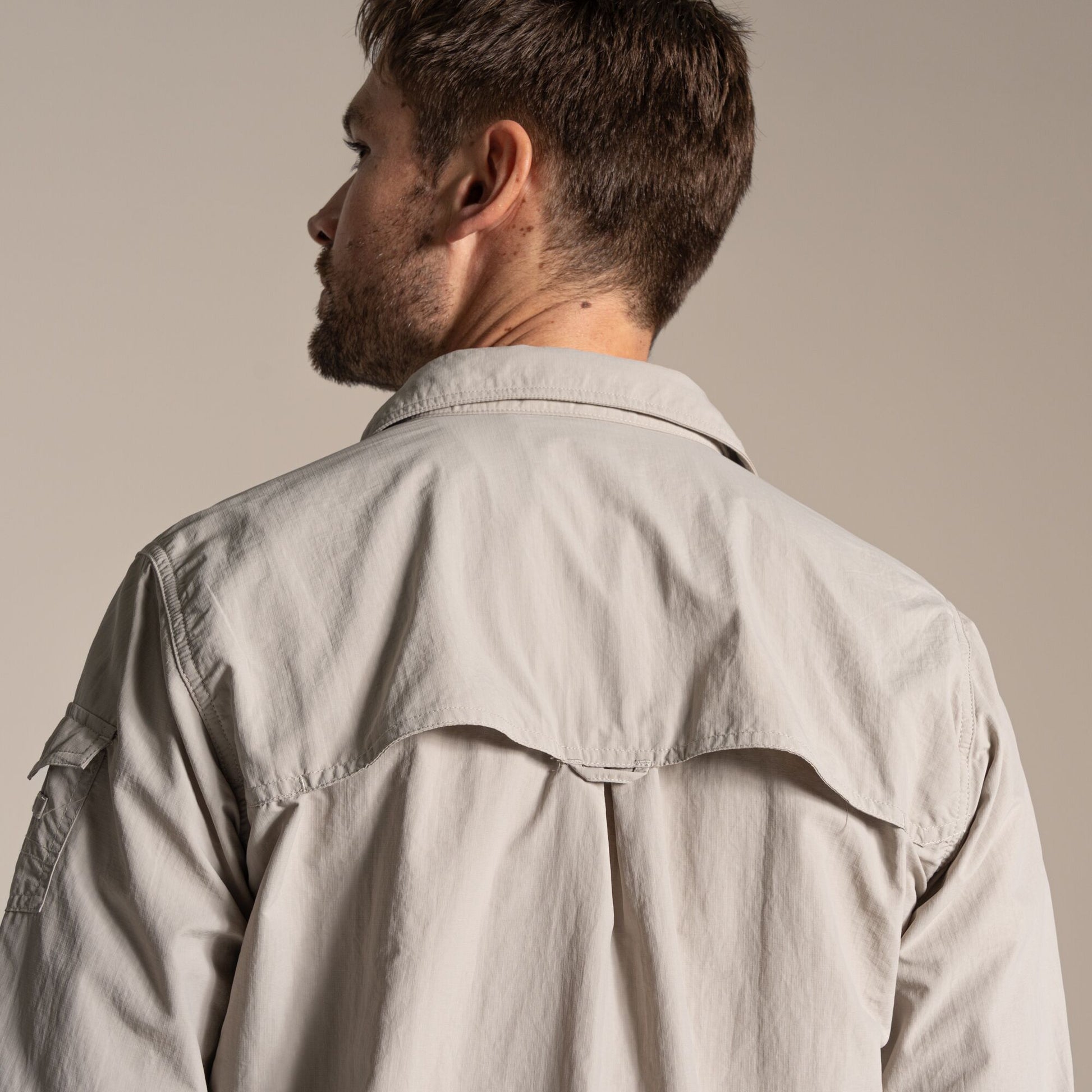 Parchment - Side - Craghoppers Mens Adventure III Nosilife Long-Sleeved Shirt