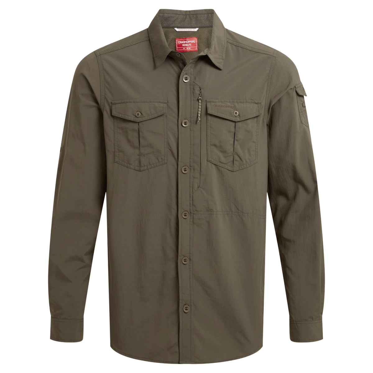 Woodland Green - Front - Craghoppers Mens Adventure III Nosilife Long-Sleeved Shirt