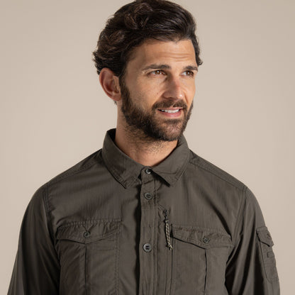 Woodland Green - Side - Craghoppers Mens Adventure III Nosilife Long-Sleeved Shirt