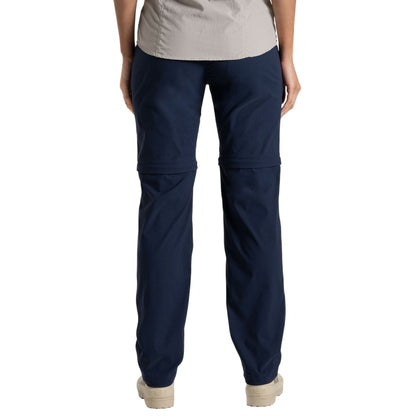 Blue Navy - Back - Craghoppers Womens-Ladies Pro III Nosilife Convertible Trousers