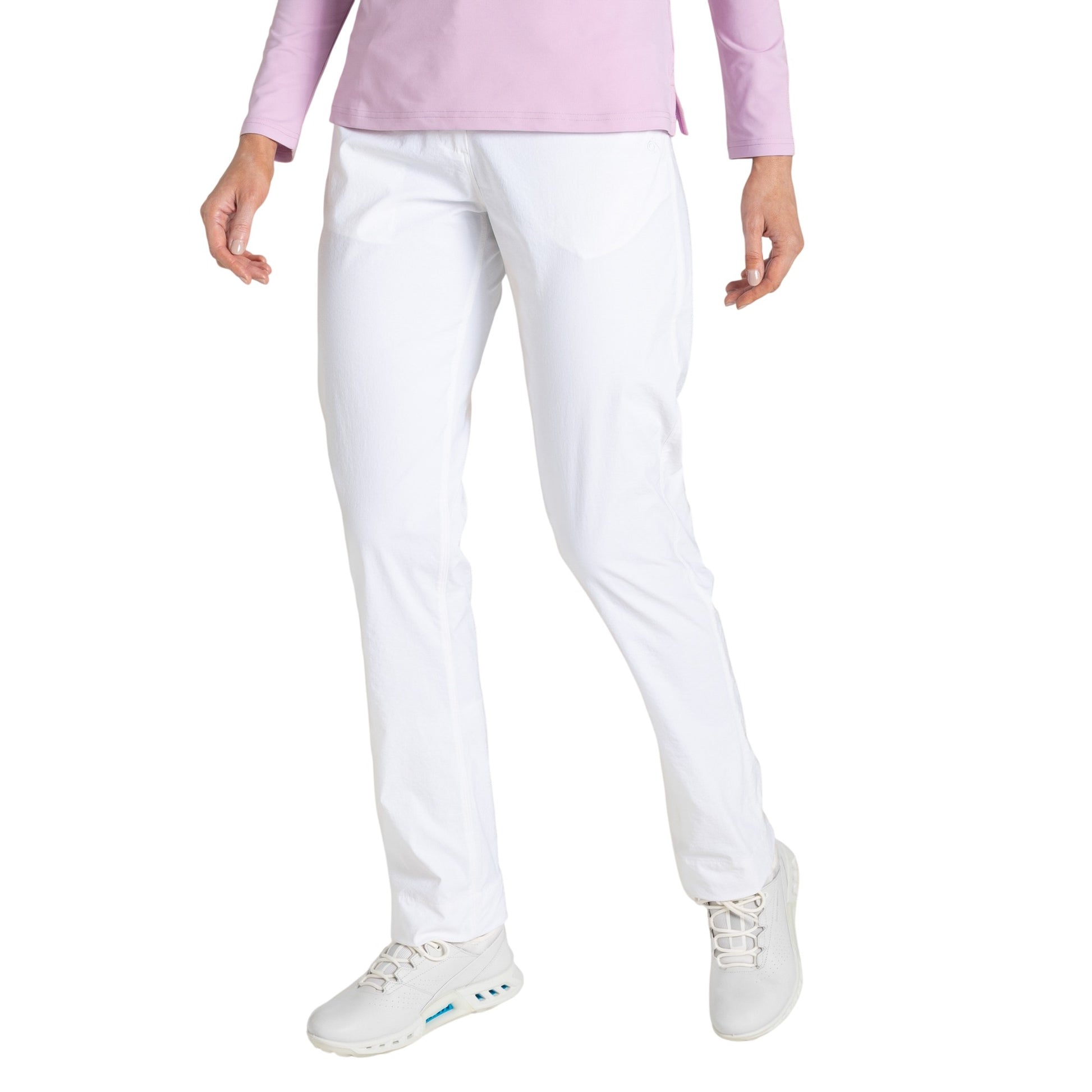 White - Side - Craghoppers Womens-Ladies Milla Nosilife Hiking Trousers