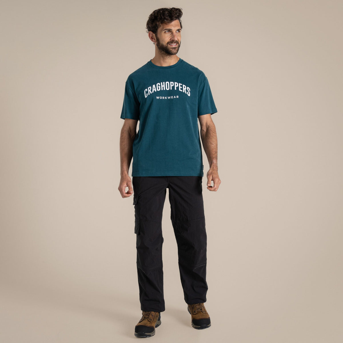 Dark Aegean Blue - Close up - Craghoppers Mens Batley Work T-Shirt