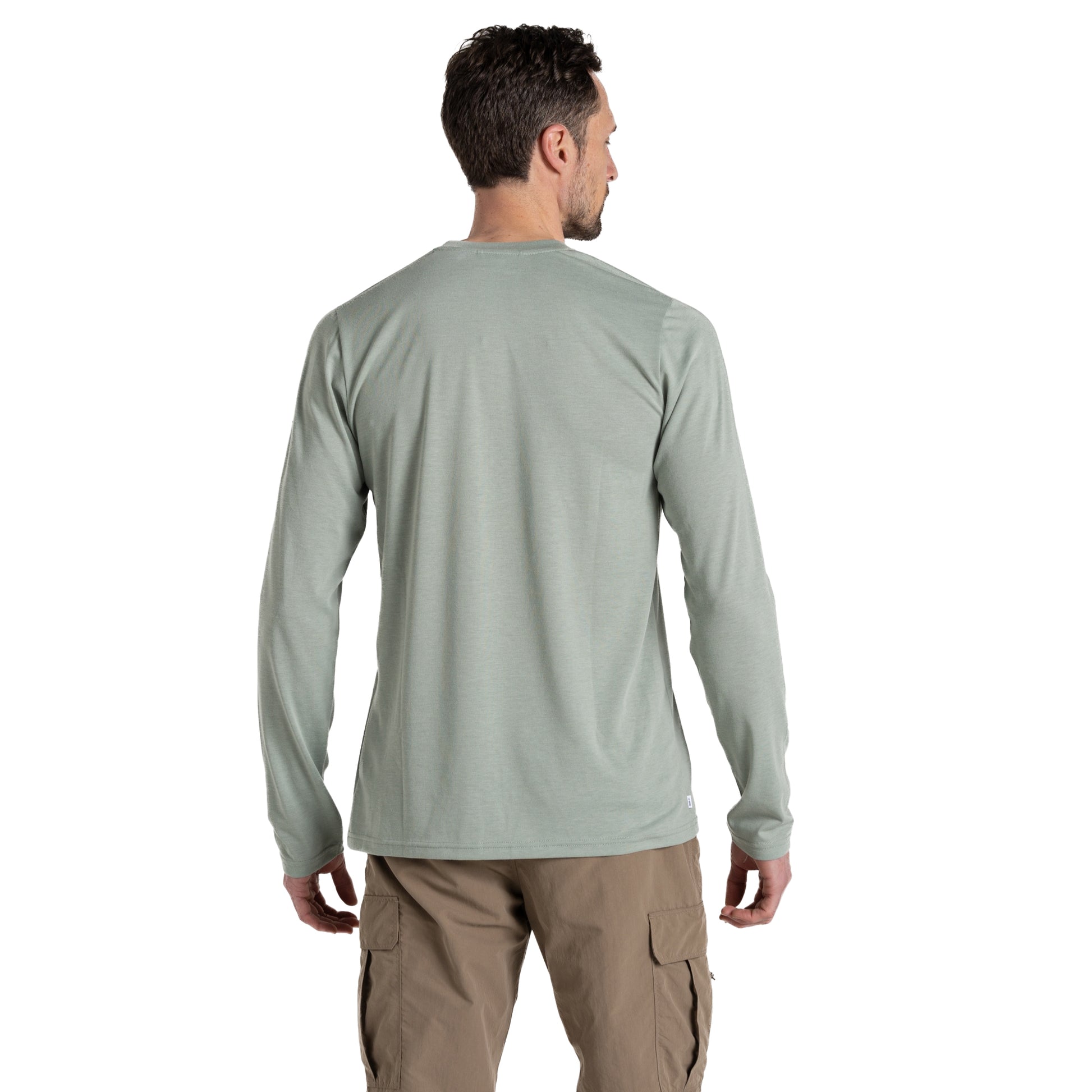 Lichen Green - Side - Craghoppers Mens Abel Nosilife Long-Sleeved T-Shirt