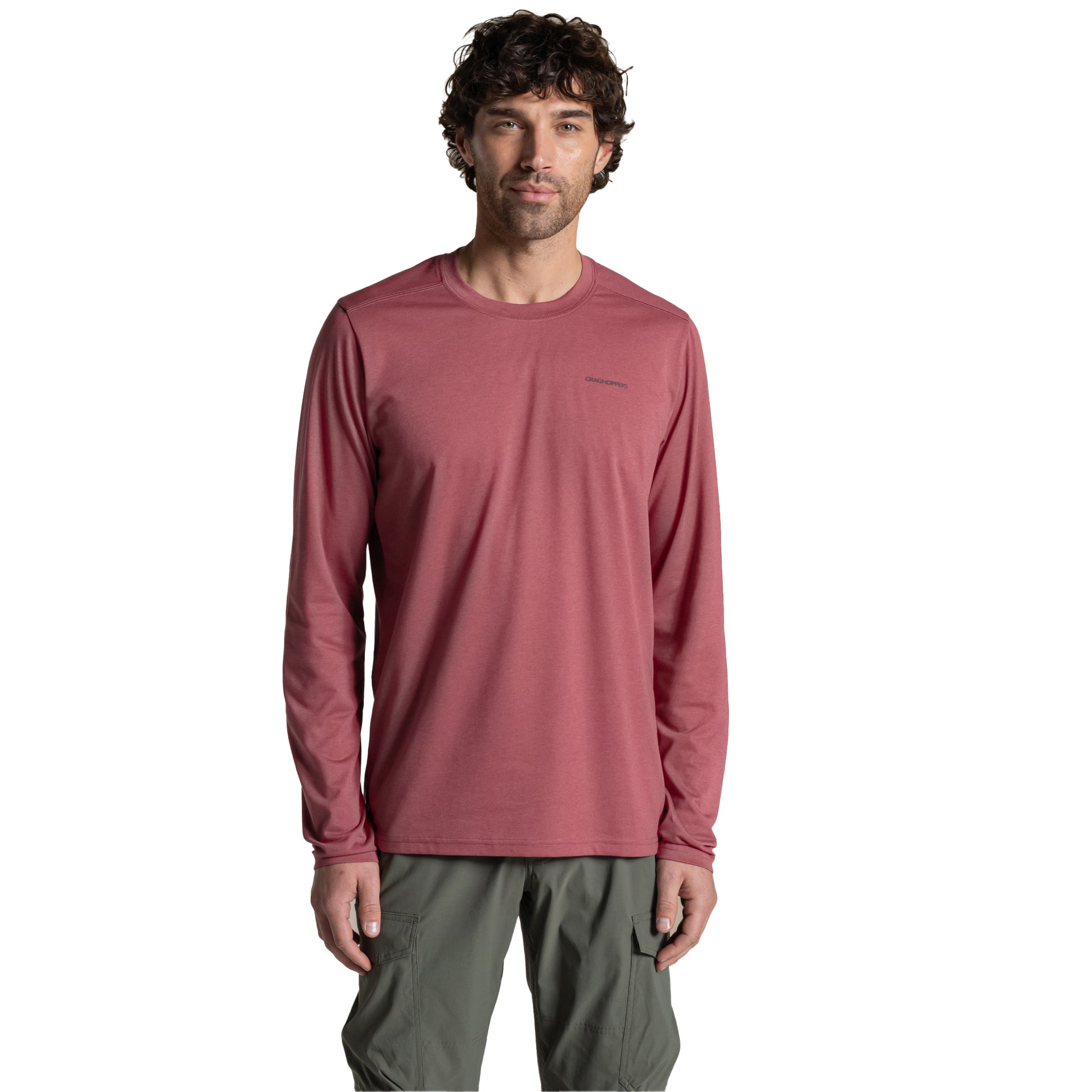 Atlas Red - Side - Craghoppers Mens Abel Nosilife Long-Sleeved T-Shirt