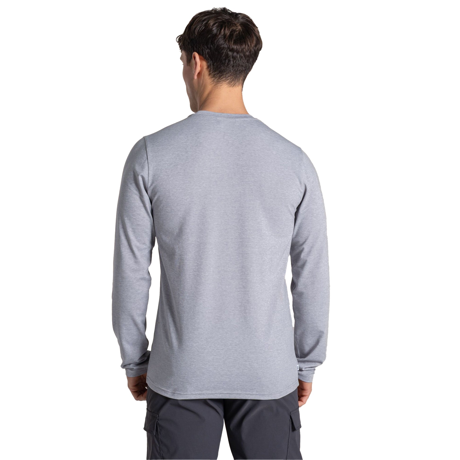 Soft Grey Marl - Back - Craghoppers Mens Abel Nosilife Long-Sleeved T-Shirt
