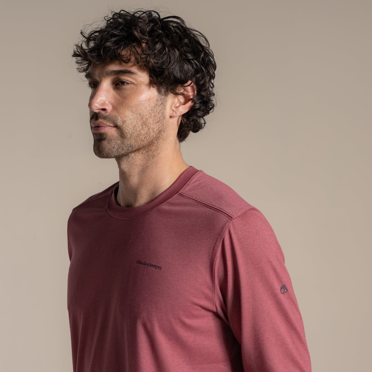 Atlas Red - Side - Craghoppers Mens Abel Nosilife Long-Sleeved T-Shirt