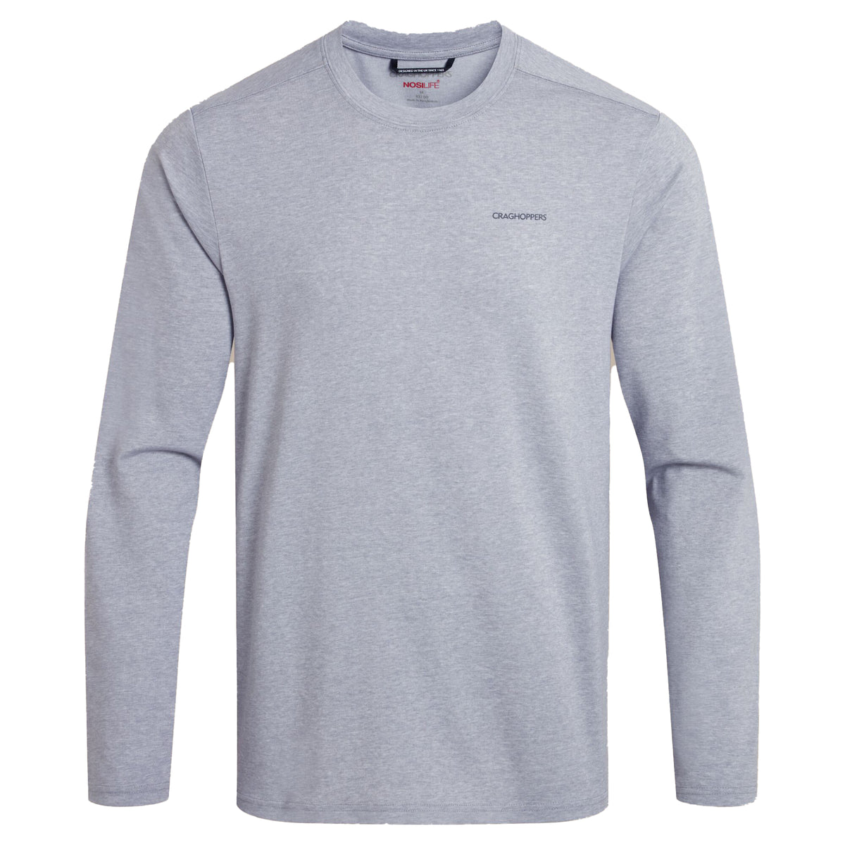 Soft Grey Marl - Front - Craghoppers Mens Abel Nosilife Long-Sleeved T-Shirt