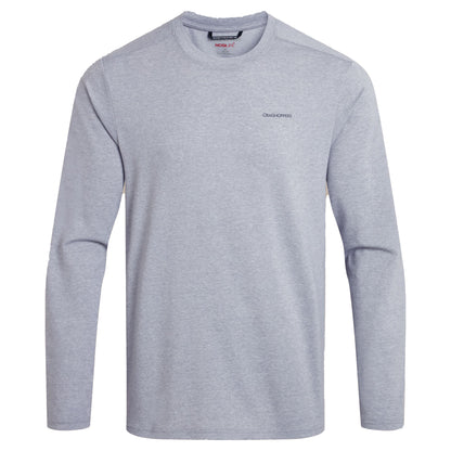 Soft Grey Marl - Front - Craghoppers Mens Abel Nosilife Long-Sleeved T-Shirt