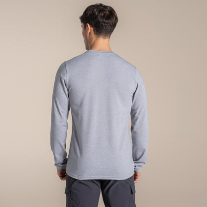Soft Grey Marl - Back - Craghoppers Mens Abel Nosilife Long-Sleeved T-Shirt