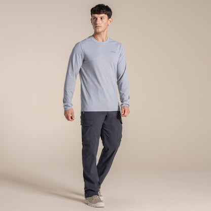 Soft Grey Marl - Pack Shot - Craghoppers Mens Abel Nosilife Long-Sleeved T-Shirt