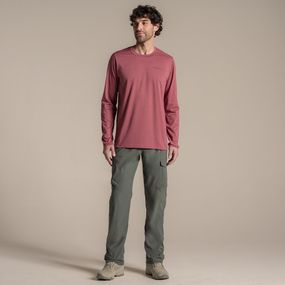 Atlas Red - Pack Shot - Craghoppers Mens Abel Nosilife Long-Sleeved T-Shirt