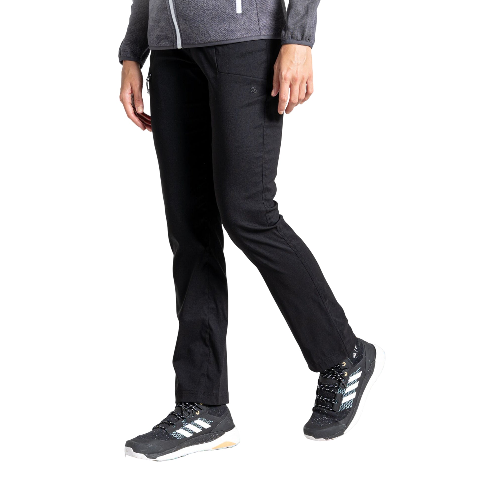 Black - Side - Craghoppers Womens-Ladies Kiwi Pro Trousers