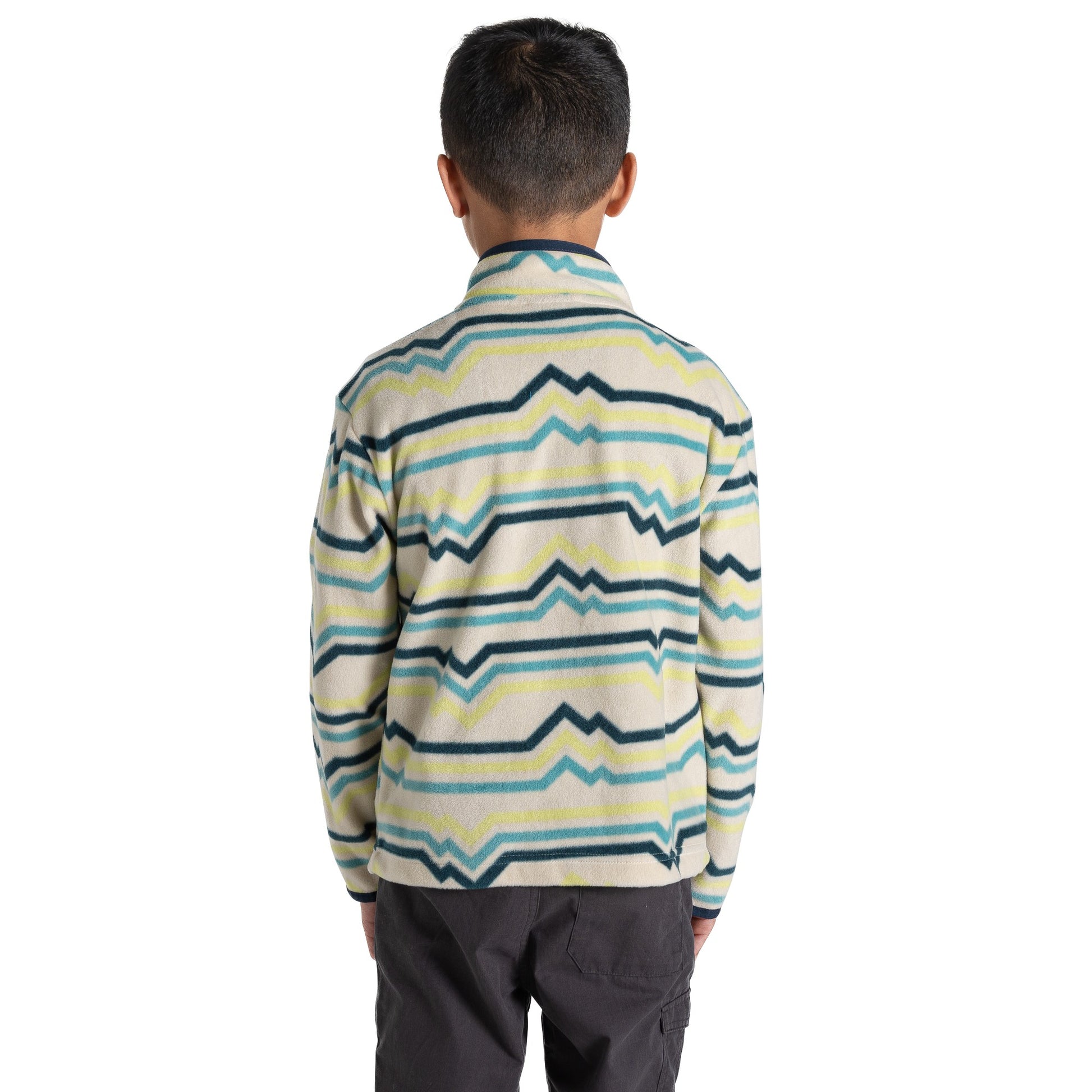Key Lime - Back - Craghoppers Childrens-Kids Bachas Abstract Lines Half Zip Fleece Top