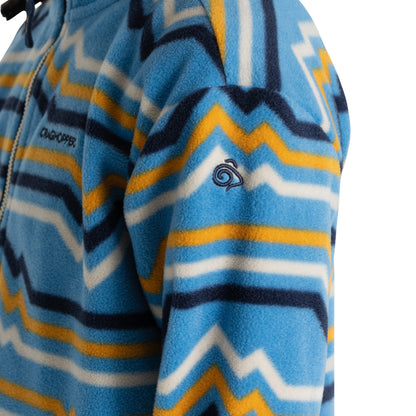 Bright Sky - Side - Craghoppers Childrens-Kids Bachas Abstract Lines Half Zip Fleece Top
