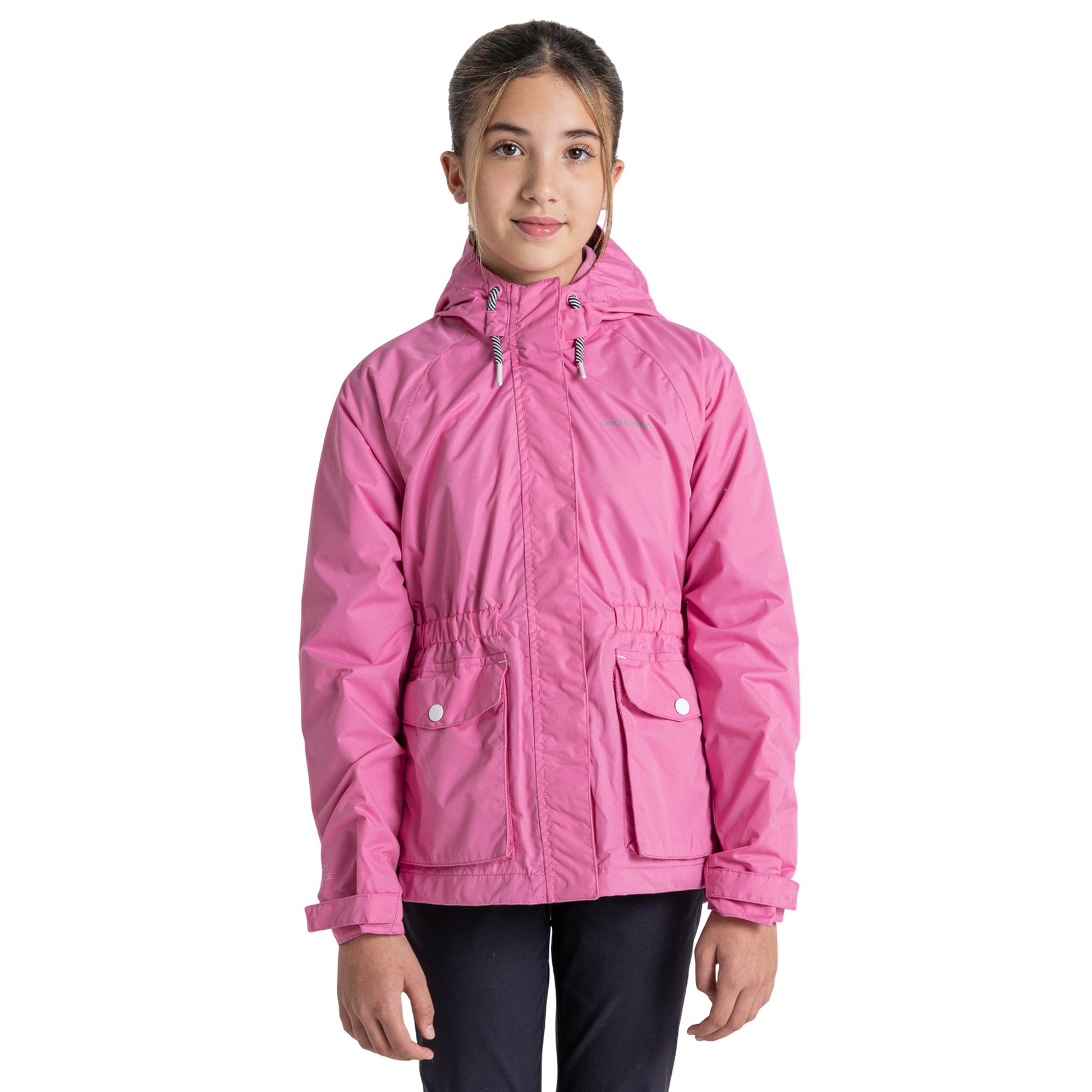 Pink Carnation - Side - Craghoppers Childrens-Kids Brittany Waterproof Jacket