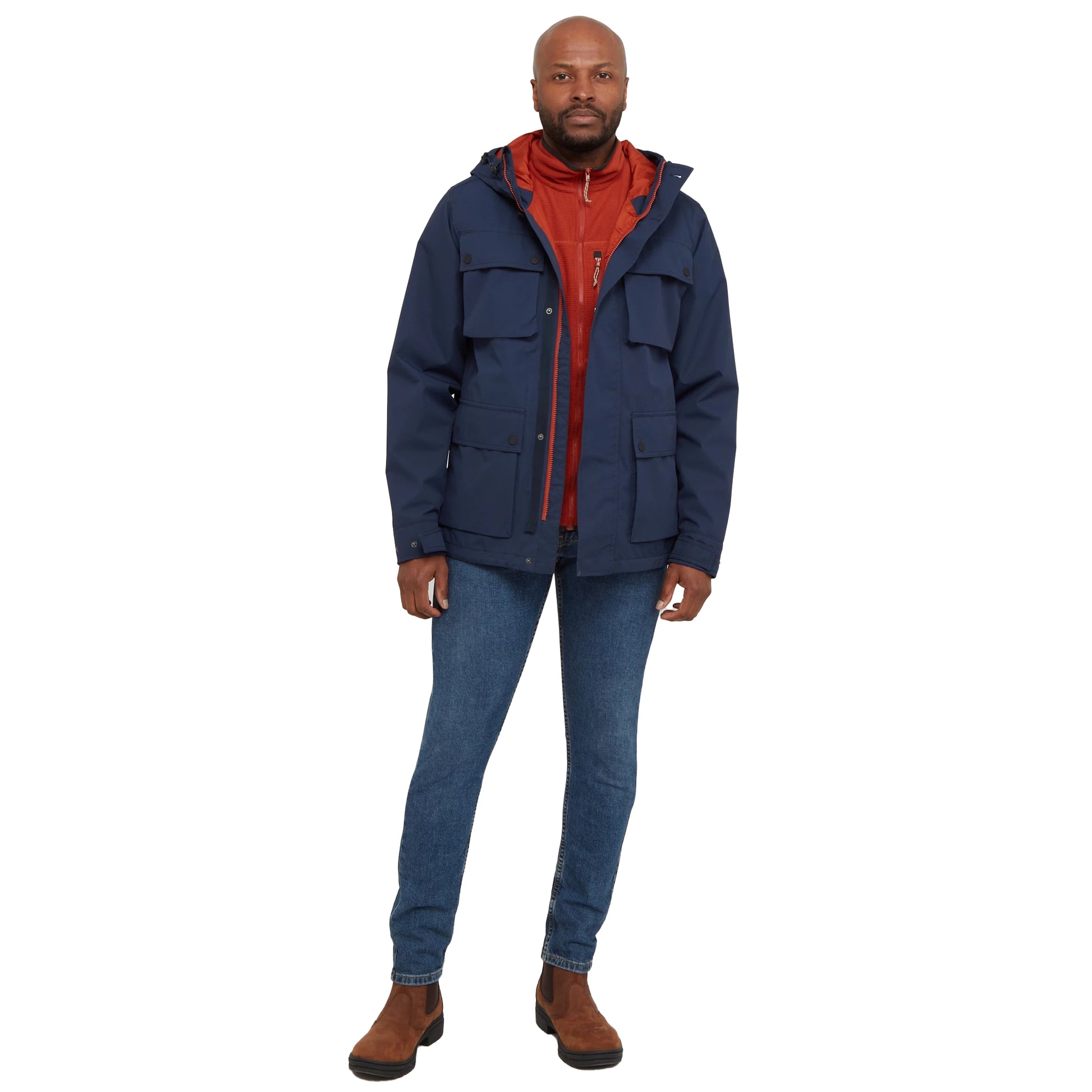 Blue Navy - Side - Craghoppers Mens Hartley Waterproof Jacket