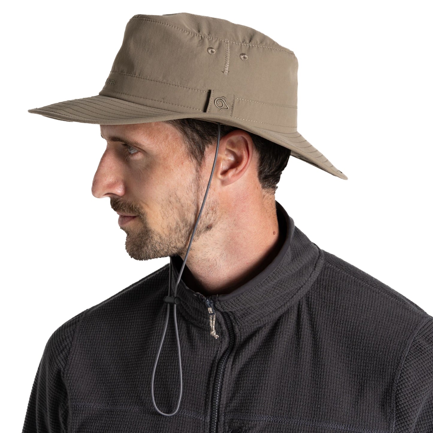 Pebble - Side - Craghoppers Mens Outback II Nosilife Hat