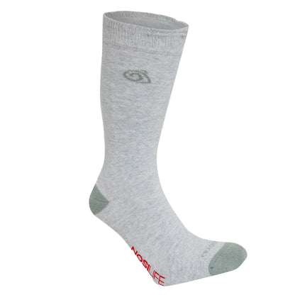 Soft Grey Marl-Lichen Green - Back - Craghoppers Unisex Adult Insect Repellent Socks
