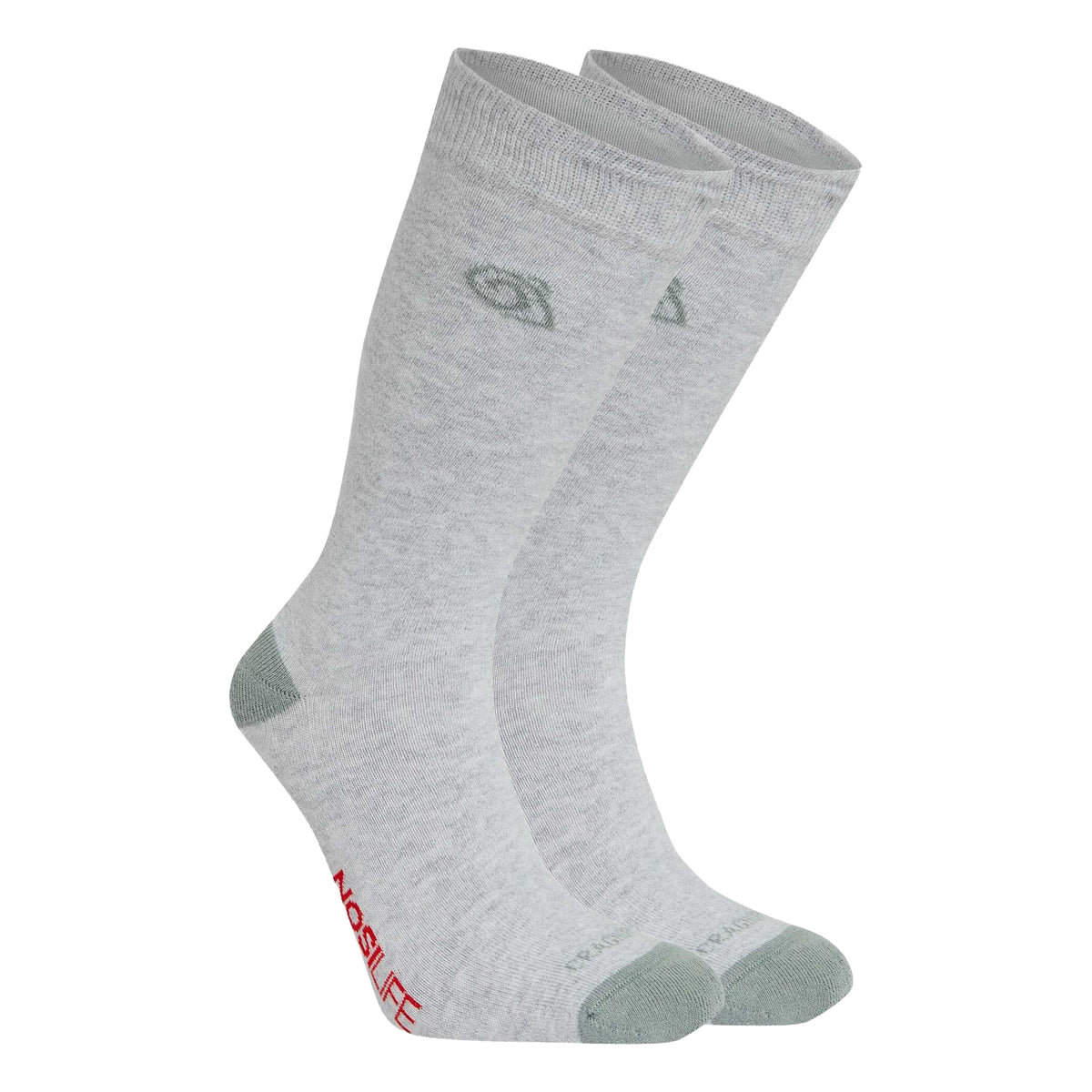 Soft Grey Marl-Lichen Green - Back - Craghoppers Unisex Adult Insect Repellent Socks