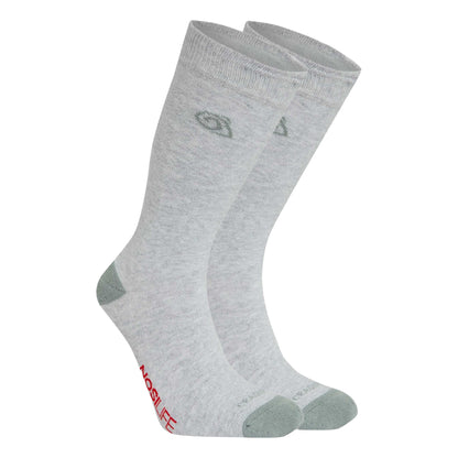 Soft Grey Marl-Lichen Green - Back - Craghoppers Unisex Adult Insect Repellent Socks