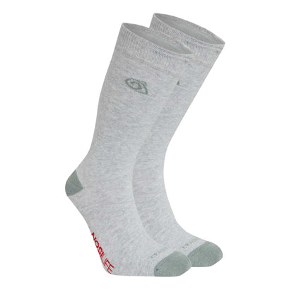 Soft Grey Marl-Lichen - Front - Craghoppers Unisex Adult Insect Repellent Socks